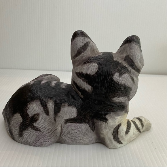 Vintage 1984 Enesco Purebred Pets Grey/black Tabby Kitty By Kathy Wise Figurine - Picture 4 of 11